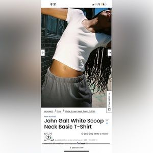 John galt white scoop tee new with tags